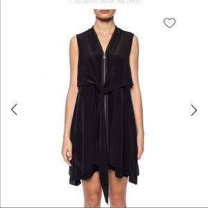 Jayda zip-front Allsaints silk black dress